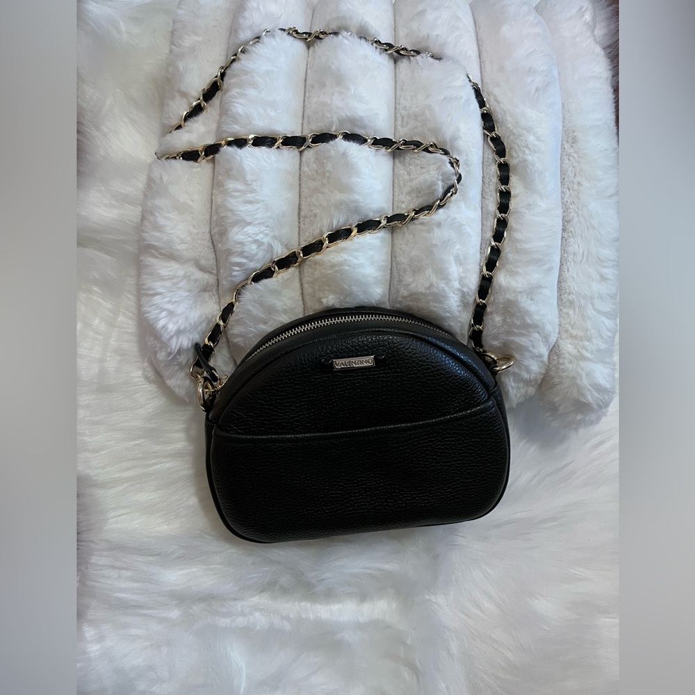 Valentino Black Leather Crossbody Bag